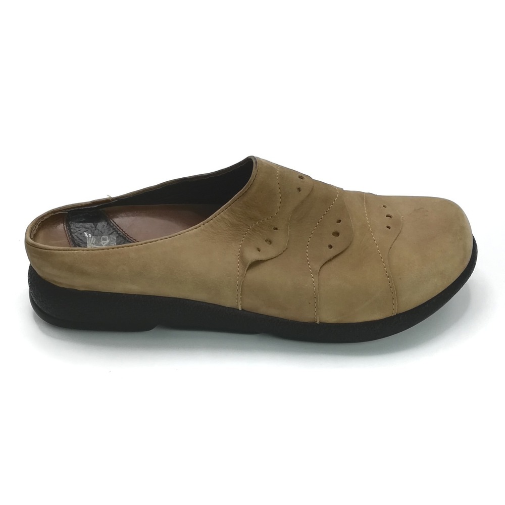 Dansko Clogs Womens Shoes Tan Leather Perforated Slip On Mules EUR 38